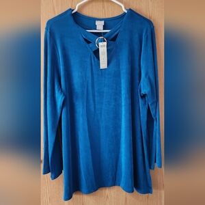 Chico's Blue Cut Out Blouse